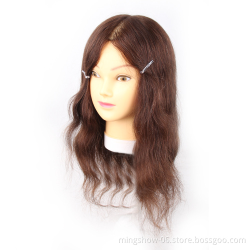 Cosmetology hairdressing 100 human hair training head short black hair for salon